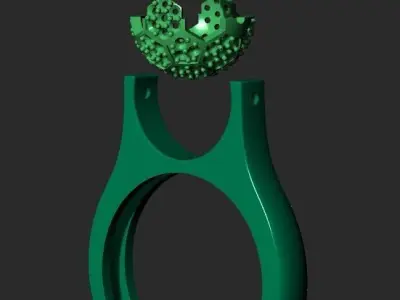 A WOMAN S RING WITH A SOCCER BALL Printable Model 3D print model