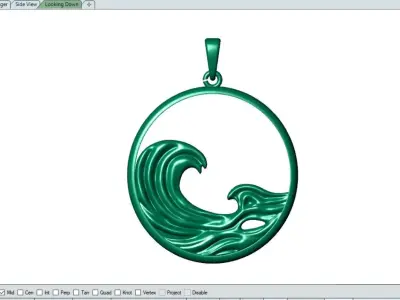 Unique Wave Pendant  3D print model