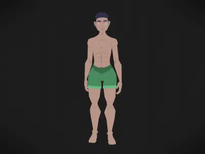 Colorly - Beach Guy 1 - Game Ready - Rigged - Customizable Low-poly 3D model