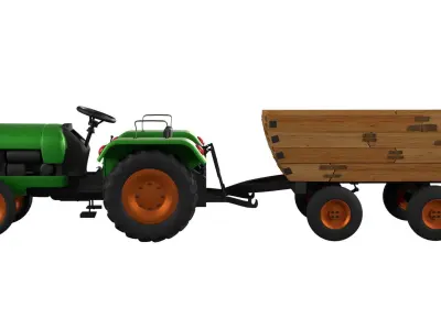 Tractor Trolley 3D model