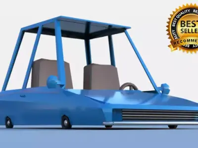 Cartoon car low poly 3D model