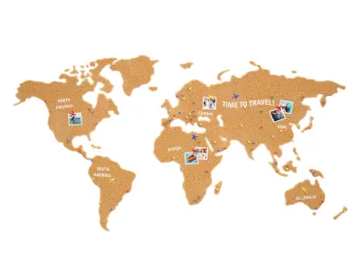 Cork World Map 3D model