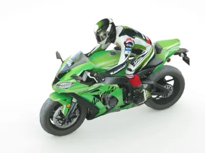 Kawasaki Ninja zx-10rr Low-poly 3D model