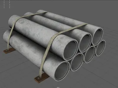 Hormigon tubes Low-poly 3D model
