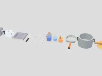 Cook Tools 13 Models Low-poly 3D model