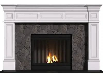 Modern Fireplace in classic style 3D model