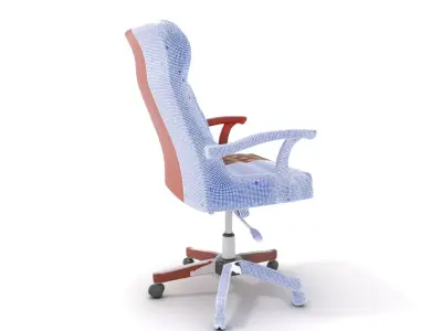 Plaid Office Chair model pack Low-poly 3D model