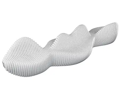 wood sliced public Bench 3D model