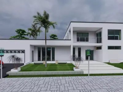 4 Bedroom House Model Low-poly 3D model