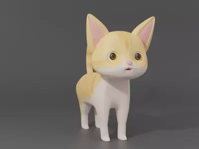 3D Cute Yellow Cat 3D model