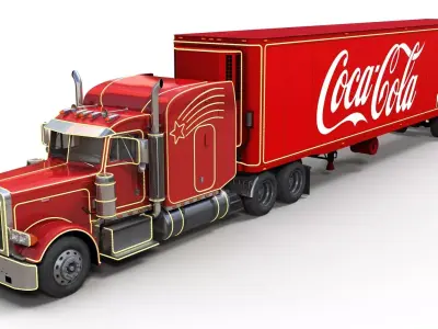 Peterbilt 379 christmas truck Low-poly 3D model