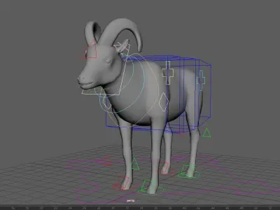 Bighorn Sheep 3 in 1 Male Female Kid Low-poly 3D model