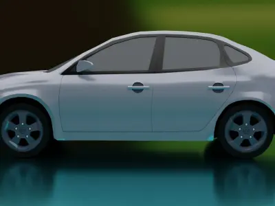 Hyundai Elantra 2009 Low-poly 3D model