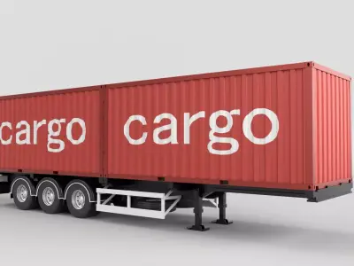 Container cargo truck 3D model