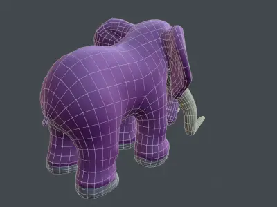 Low poly elephant mammoth Low-poly 3D model