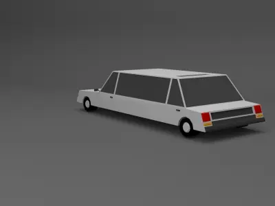 limousine car Low-poly 3D model