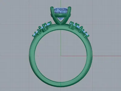 Diamond ring 01 3D print model