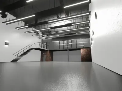 Warehouse car studio interior 3D model