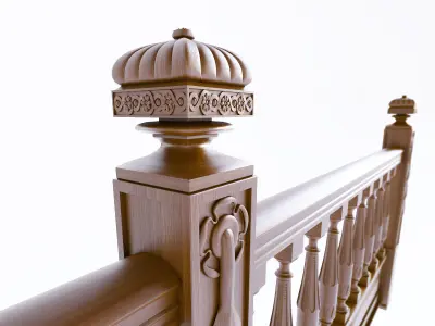 Staircase balustrade balusters posts 3D model