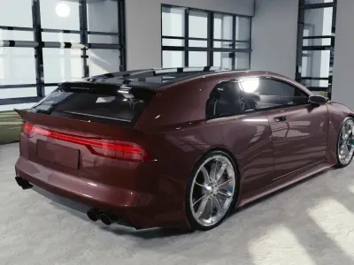 BLENDER EEVEE Brandless Small 2 door hatchback Low-poly 3D model