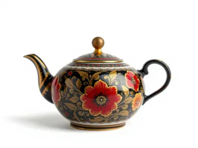 Vintage Floral Decorative Teapot D Model Pack Low-poly 3D model