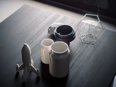 Black interior scene 3D model