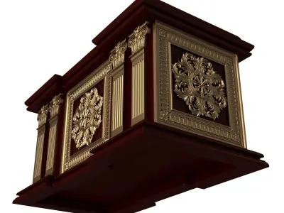 Chest 03 Red Low-poly 3D model