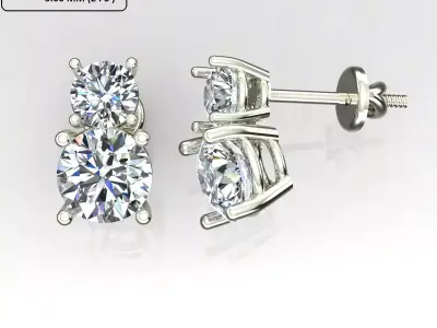 Women Diamond Earrings 3D print model 70