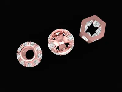 Luxury Diamond Charm Beads Set for Bracelet Jewelry 1374 3D print model