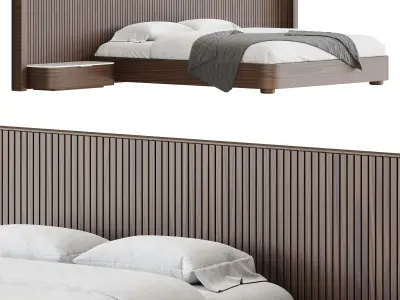 Finnley Extended Headboard Bed 3D model
