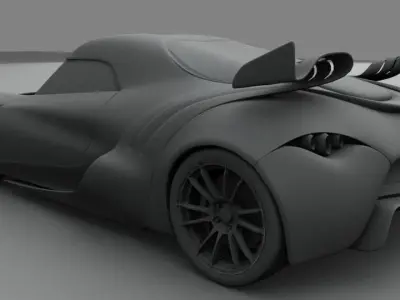 furge futuristic sports car 3D model