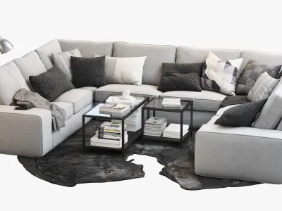 KIVIK 7-seat U-shaped sofa Ikea 3D model