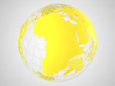 Globe News Skeleton Light Yellow 3D model