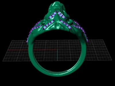 lions rings Low-poly 3D model