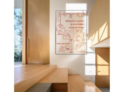 Mid-Century Interior Furniture 3D model