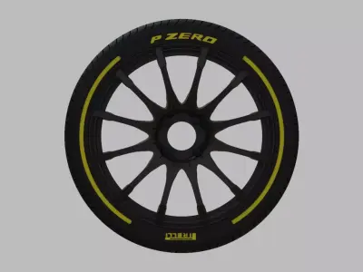 Miniature Konig Dial-In Rim  and Tire - 3D Print - No Textures 3D print model