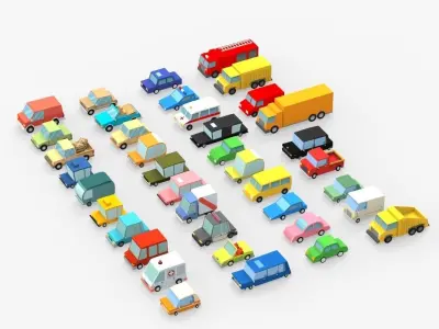 39 Cartoon Cars Collection 3D model