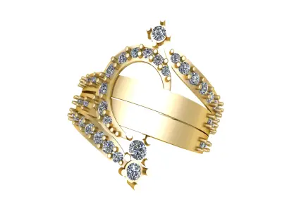 FASHION QUEEN GOLD RING 3D PRINTABLE MODEL 3D print model
