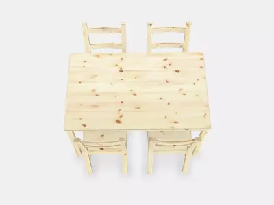 INGO - IVAR Table and 4 chairs Low-poly 3D model