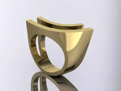 Elegant Ring Jewelry Gold Brand 3D print model
