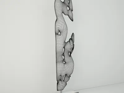 Gilded Wood Carving in the Form of Naga 3D model