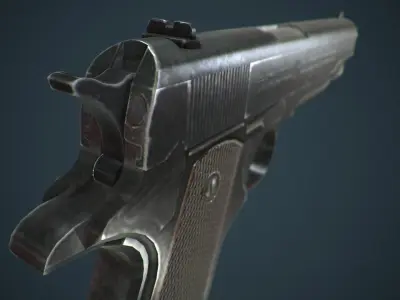 M1911 Low-poly 3D model pistol Low-poly 3D model