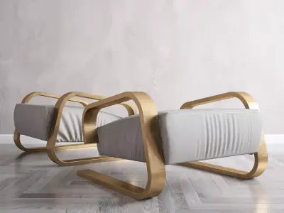 Golden Pouf 3D model