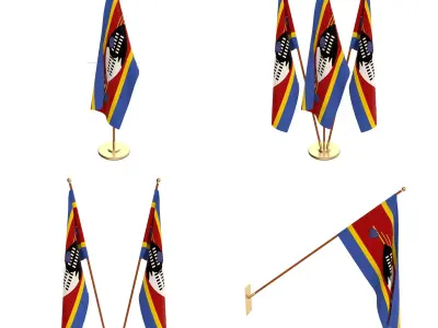Swaziland Flag Pack 3D model