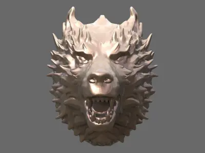 Alpha Wolf bust collection 1 3D model