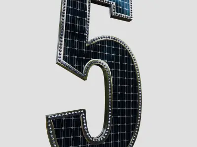Solar Panel Number - 5 3D model