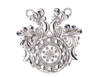 peacock pendan 3D print model