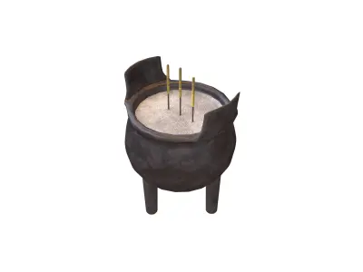 Cartoon Incense Burner v1 008 Low-poly 3D model