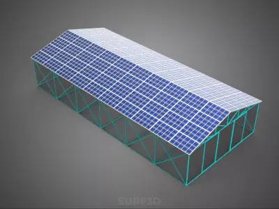 PVS SOLAR PANEL ROOF GREENHOUSE HOTHOUSE GLASSHOUSE GARDEN FARM 3D model