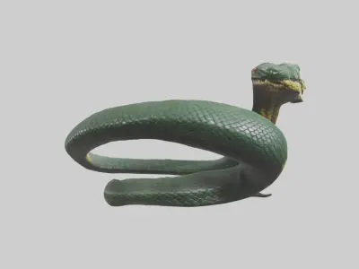 Bushmaster Snake statue model Low-poly 3D model